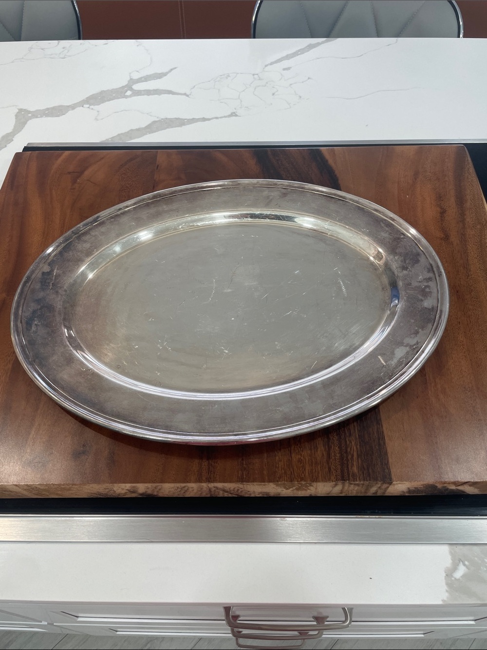 Gorham Silver-Tone Oval Serving Platter